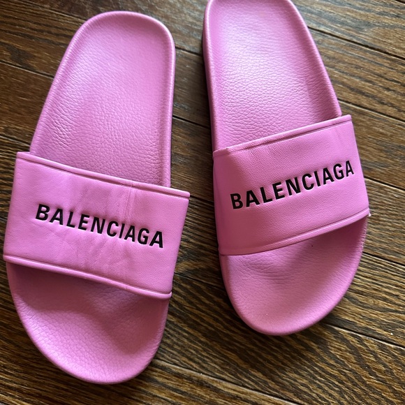 Balenciaga Pink Slide Sandals Size 8.5 - Picture 1 of 6